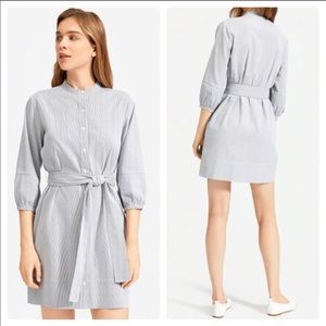 NWT Everlane Cotton Weave Collarless Shirtdress